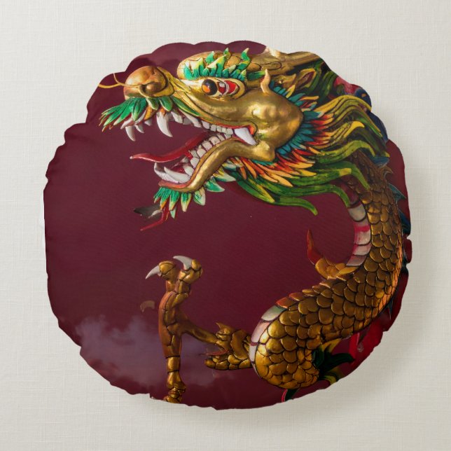 Chinese dragon round cushion (Front)