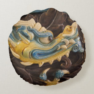 Chinese Dragon Round Pillow