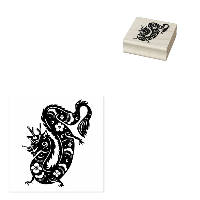 Chinese Dragon Rubber Stamp (Stamped)