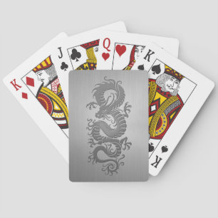 Chinese Dragon, Stainless Steel Effect Playing Cards