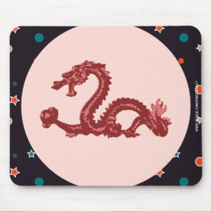 Chinese Dragon Star Pattern Fantasy Art Mouse Pad