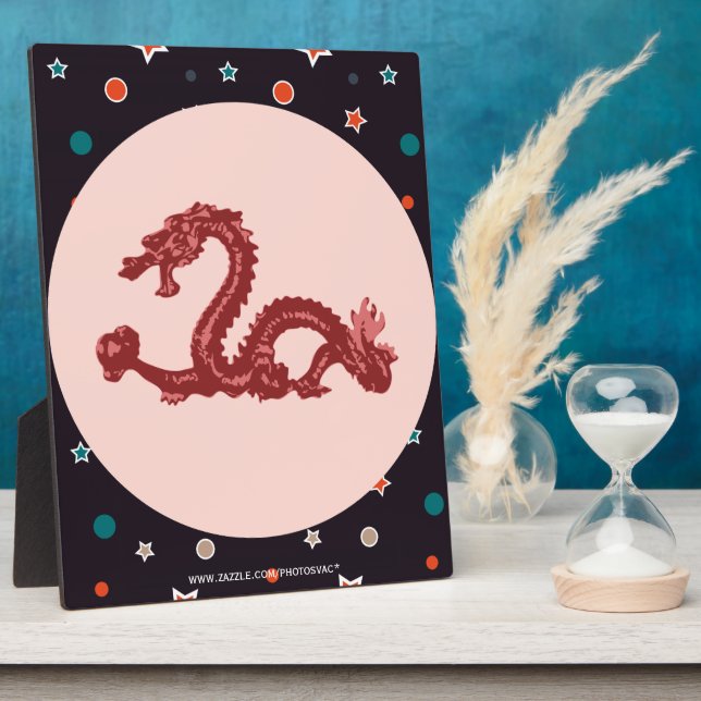 Chinese Dragon Star Pattern Fantasy Art Plaque (Side)