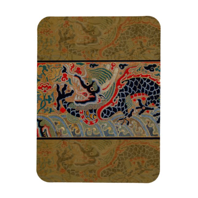 Chinese Dragon Symbol Antique Asian Magnet (Vertical)