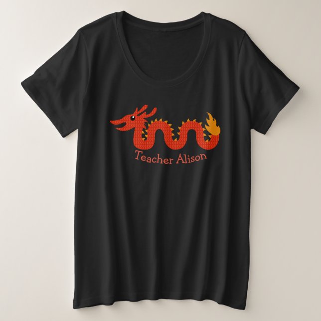 Chinese Dragon Teacher Sweatshirt Plus Size T-Shirt (Design Front)