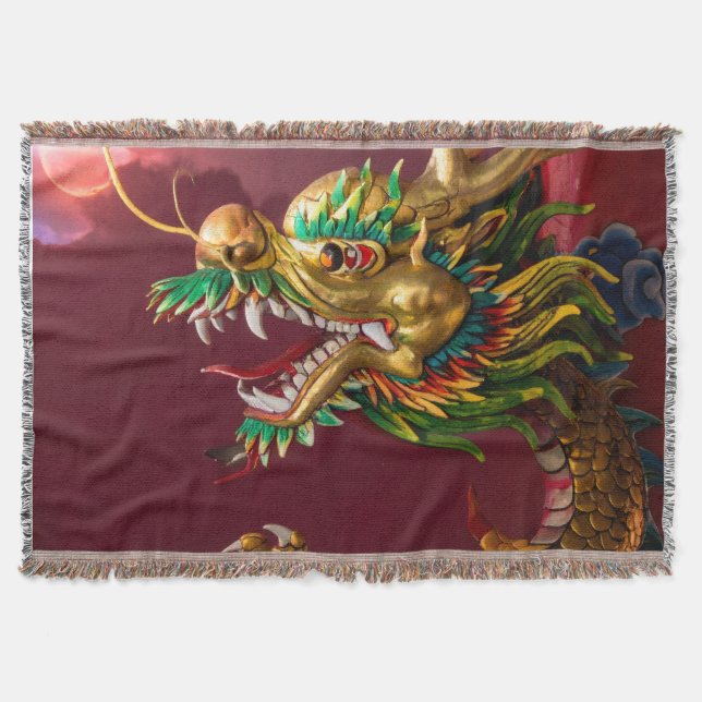 Chinese dragon throw blanket (Front)