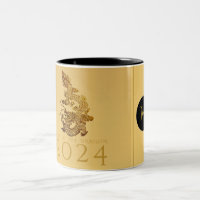 Chinese Dragon Year 2024 Elegant Monogram 2TMug