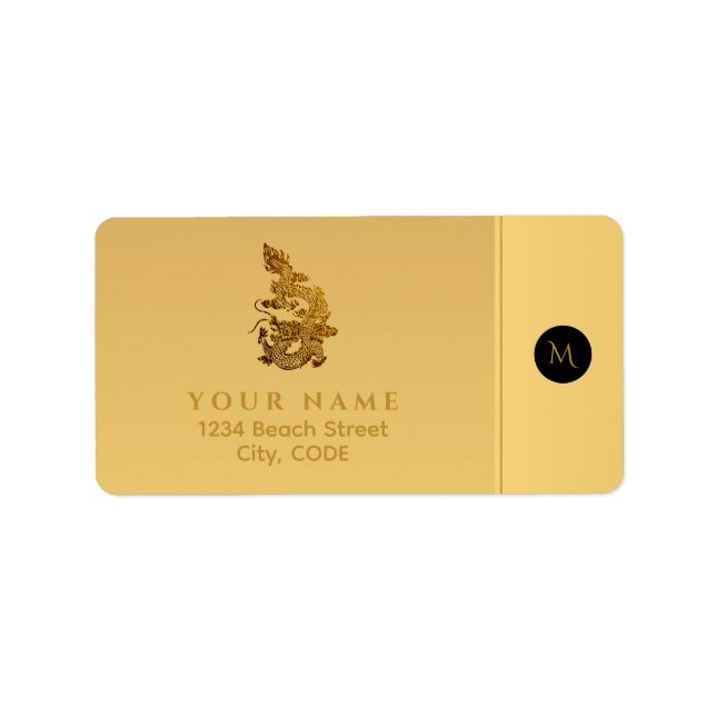 Chinese Dragon Year 2024 Elegant Monogram RAL Label (Front)