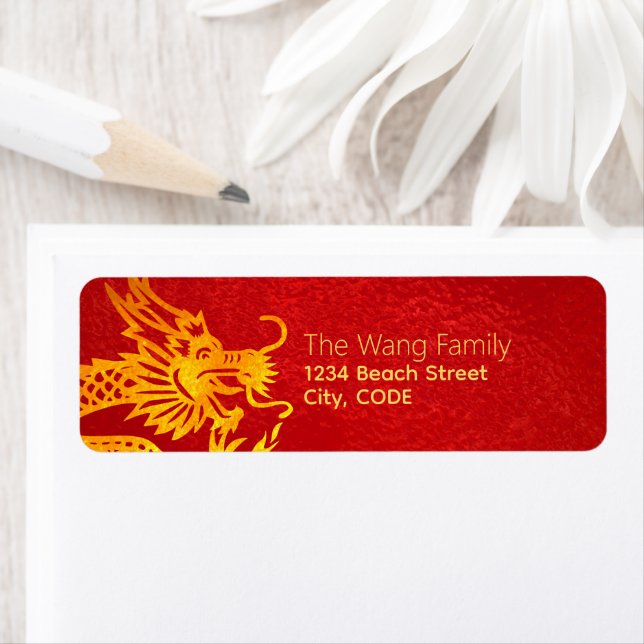 Chinese Dragon Year 2024 paper-cut Red Foil RAL3 (Insitu)