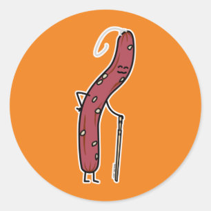 Chinese dry sausage aged fat Cantonese Lap Cheong Classic Round Sticker