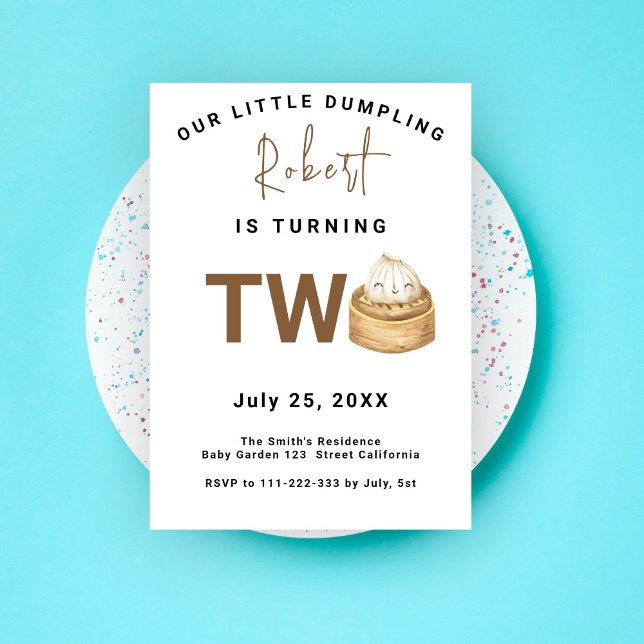 Chinese dumpling Birthday Party  Invitation (Creator Uploaded)
