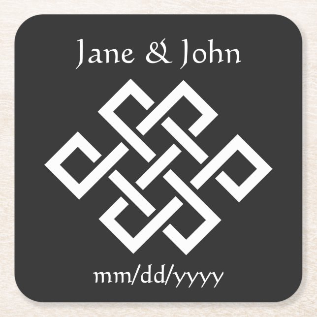 Chinese Elegance in Black Paper Coaster (Front)