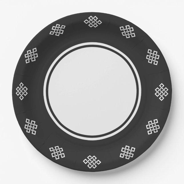 Chinese Elegance in Black Paper Plate (Front)