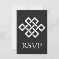 Chinese Elegance in Black RSVP Card