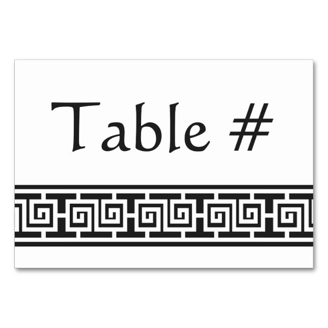 Chinese Elegance in Black Table Card (Front)