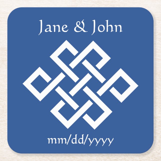 Chinese Elegance in Blue Paper Coaster (Front)