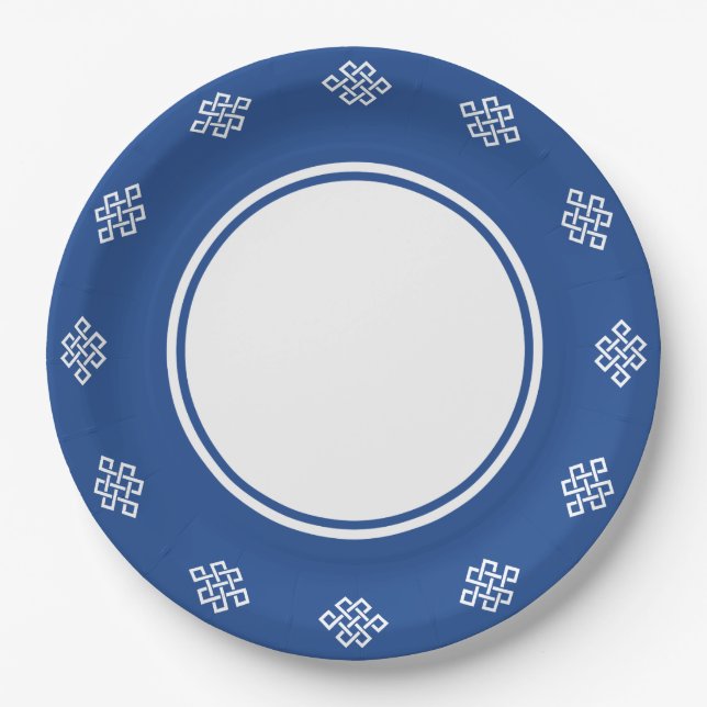 Chinese Elegance in Blue Paper Plate (Front)
