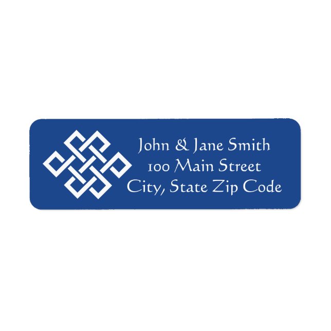 Chinese Elegance in Blue Return Address Label (Front)