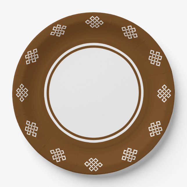 Chinese Elegance in Chocolate Paper Plate (Front)