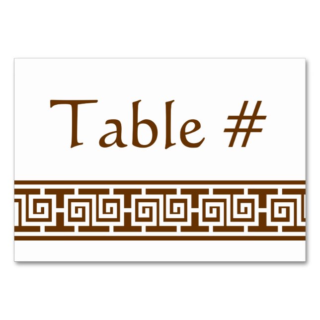 Chinese Elegance in Chocolate Table Card (Front)