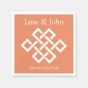 Chinese Elegance in Coral Napkins