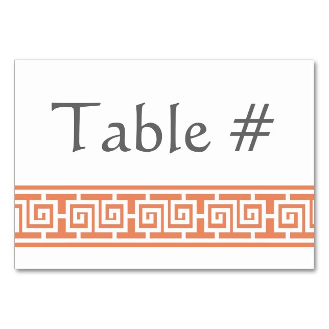 Chinese Elegance in Coral Table Card (Front)