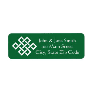 Chinese Elegance in Green Return Address Label