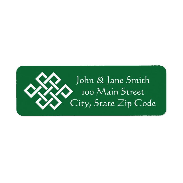 Chinese Elegance in Green Return Address Label (Front)