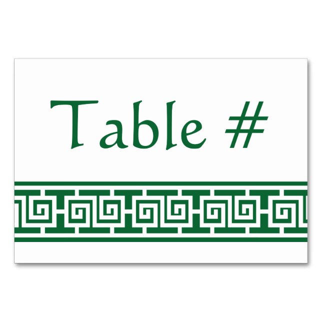 Chinese Elegance in Green Table Card (Front)