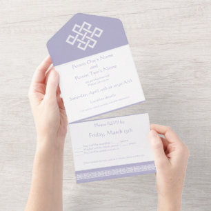 Chinese Elegance in Lavender All In One Invitation