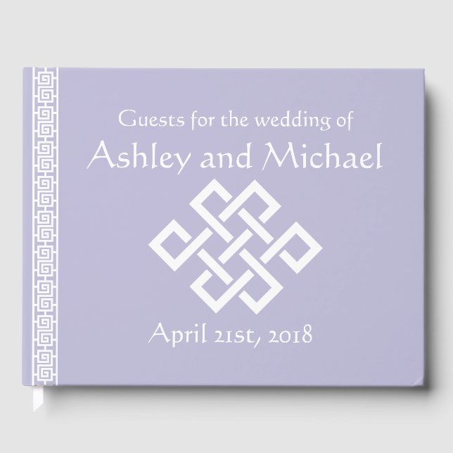 Chinese Elegance in Lavender Guest Book (Front)