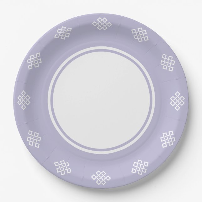 Chinese Elegance in Lavender Paper Plate (Front)
