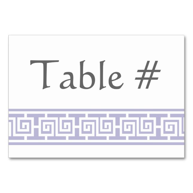 Chinese Elegance in Lavender Table Card (Front)