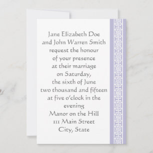 Chinese Elegance in Lavender Wedding Invitation