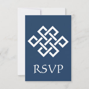 Chinese Elegance in Navy RSVP Card
