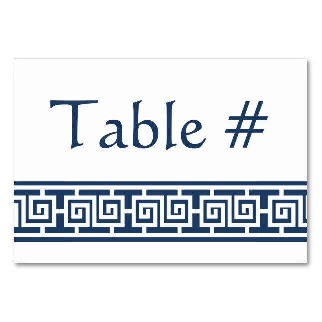 Chinese Elegance in Navy Table Card (Front)