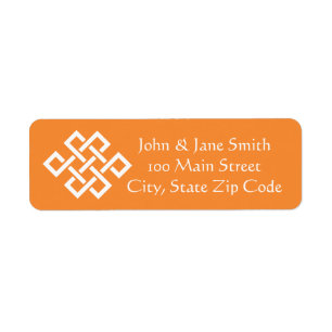 Chinese Elegance in Orange Return Address Label
