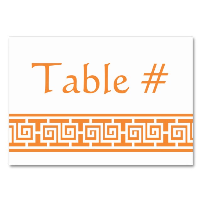 Chinese Elegance in Orange Table Card (Front)
