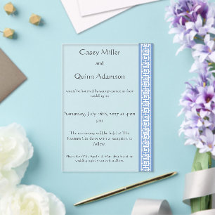 Chinese Elegance in Periwinkle Acrylic Wedding Invitations