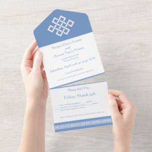 Chinese Elegance in Periwinkle All In One Invitation