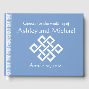 Chinese Elegance in Periwinkle Guest Book
