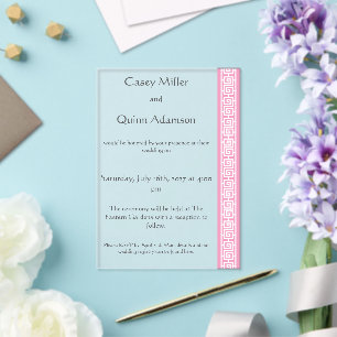 Chinese Elegance in Petal Pink Acrylic Wedding Invitations