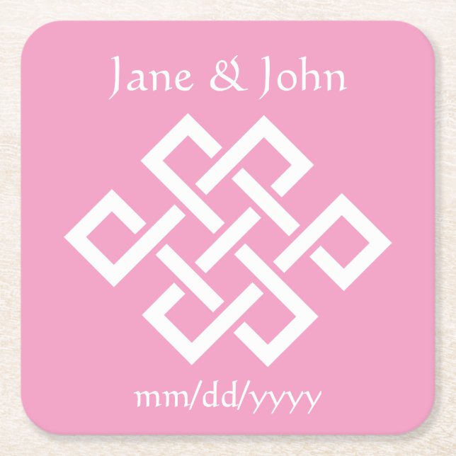 Chinese Elegance in Petal Pink Paper Coaster (Front)