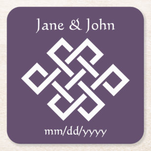 Chinese Elegance in Purple Paper Coaster