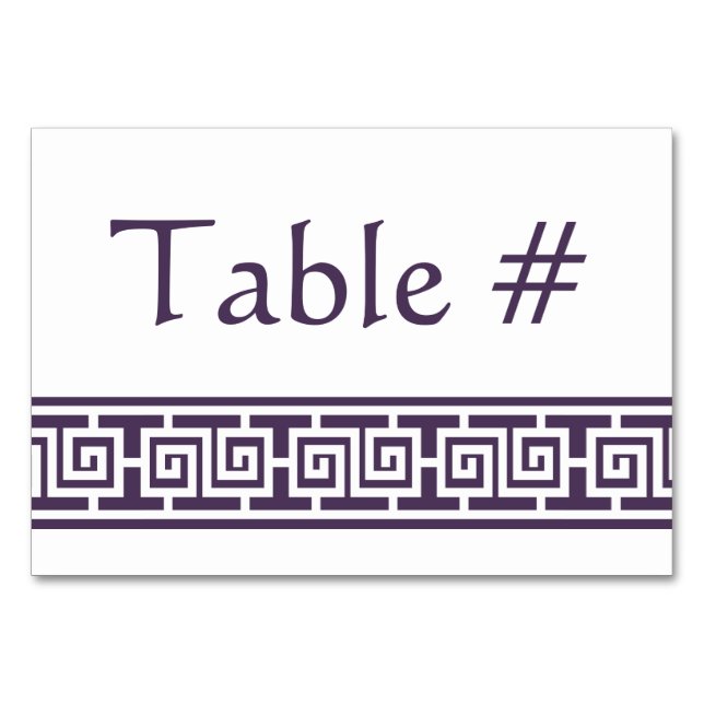 Chinese Elegance in Purple Table Card (Front)