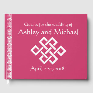Chinese Elegance in Raspberry Guest Book