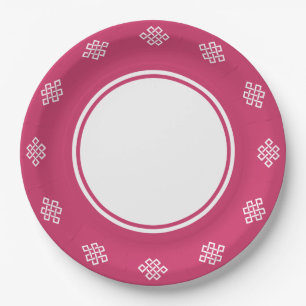 Chinese Elegance in Raspberry Paper Plate