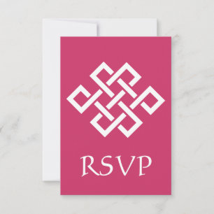Chinese Elegance in Raspberry RSVP Card