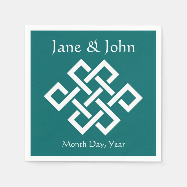 Chinese Elegance in Teal Napkins (Front)