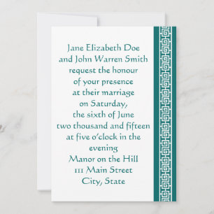 Chinese Elegance in Teal Wedding Invitation