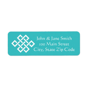Chinese Elegance in Turquoise Address Label